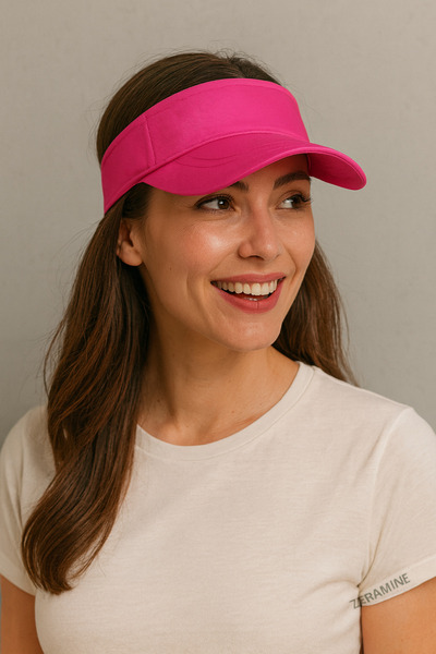 ZERAMİNE Pălărie roz cu vizor Pălărie de tenis cu protecție UV 100% bumbac