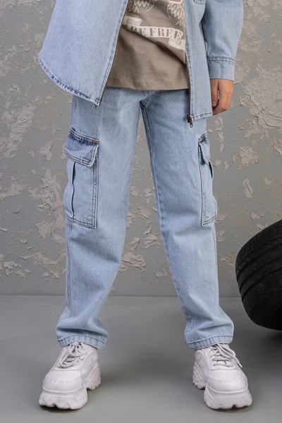 DMB BOYS & GIRLS 100% bumbac, cu croiala dreaptă, pantaloni din denim pentru băieți