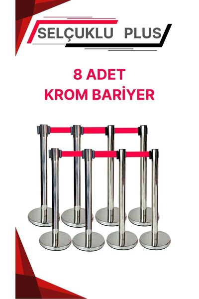 Selçuklu Plus Yönlendirme Bariyeri 8 Adet , Krom Şerit Bariyer 8 Adet Şeritli...