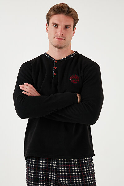 Buratti Σετ πιτζάμες με χειμερινή μαλακή υφή Fleece Regular Fit Crew Neck Ανδρικό ΣΕΤ ΠΙΤΖΑΜΑ 6096