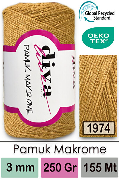 Diva İplik Diva Pamuk Makrame 1974 Senf