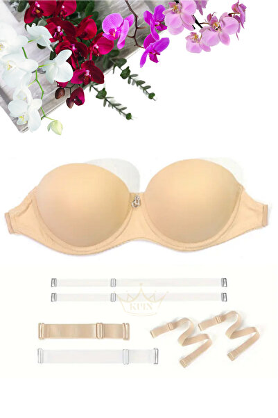 KUIN Σουτιέν CHARM BRA χωρίς τιράντες με χαμηλή πλάτη ΣΥΝΔΕΣΜΟΣ ΜΕ ΔΙΑΦΑΝΗ ΠΛΑΤΗ (ΜΕ ΕΠΕΞΕΡΓΑΣΜΕΝΟ ΣΟΥΤΙΕΝ)