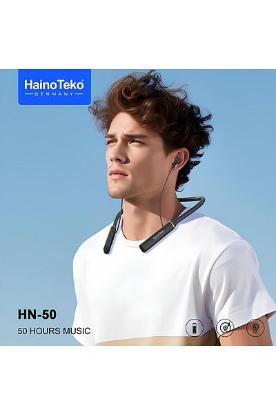 haino teko germany Bluetooth headset with 50 hours of music, ultra-clear microphone, and the headset can be charged via phone.