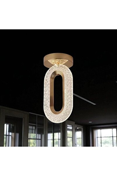 Marsel Lighting SERRA PLAFONYER Ledli Avize Tavana Sıfır Gold Sarı Gövde 3 Renk Modu Koridor yatak Odası Çocuk Odası