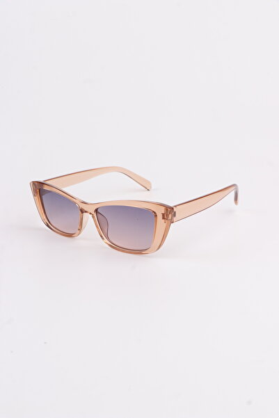 Chunky Frame Unisex Cat Eye Vintage Honey Nude Sunglasses