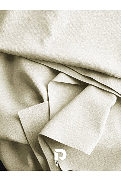 Perle Ecru Linen Textured Background Curtain - Extraphore Drawstring