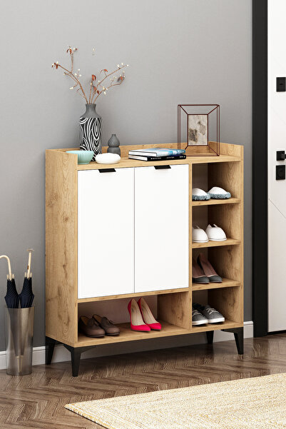 Avmpark Nelida Çok Amaçlı Dolap Ayakkabılık Safir Meşe Beyaz