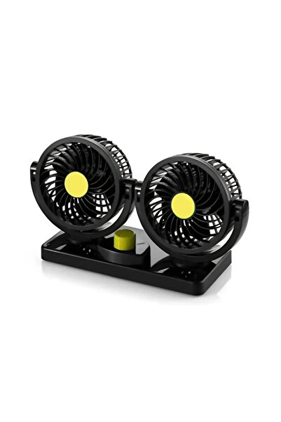 Blasko Double Car Fan 12V – 360° Cooling, 2 Speeds, Portable, Quiet