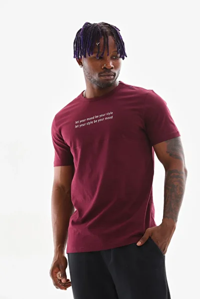 Mood Lab Men's 100% Cotton Crew Neck Regular Fit Slogan Printed T-Shirt