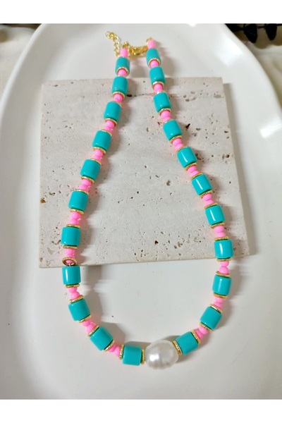 mos&more Krem Renk Charmlı Elegant Kolye