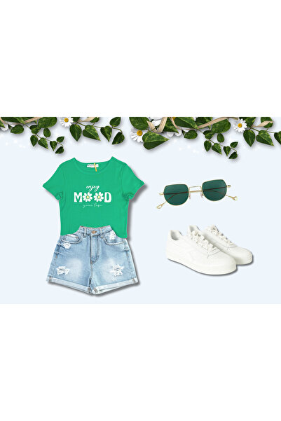 Mood Lab Kadın Enjoy Mood Papatya Baskılı Tişört