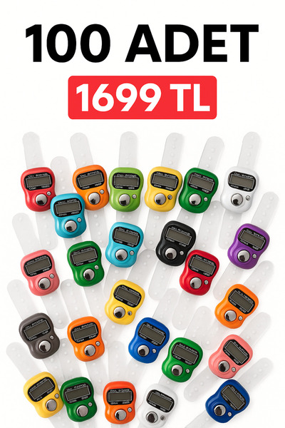 zikirmatik 100 Adet Karışık Renk - Yüzük Tesbih Zikir Matik Namaz Zikir