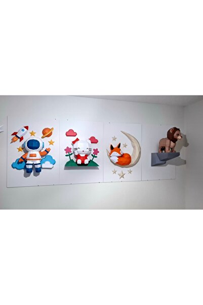 YSY AKROBAT ® Yavru Aslan Kral Duvar Dekoru 3D Papercraft Maket