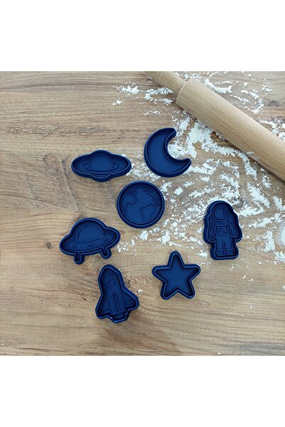 Rafine Studio 3D Space Themed Set of 7 Cookie Molds - Polymer Clay, Play Dough Stamp and Cutter Sculptor 🚀