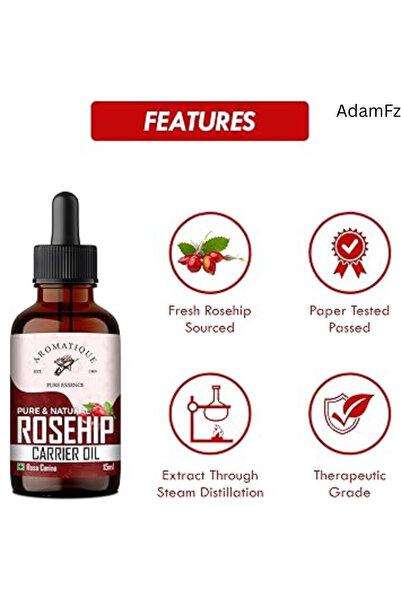 Aromatique Pure & Natural Rosehip Carrier Oil – 15ml
