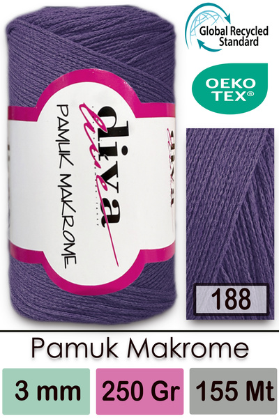 Diva İplik Diva Pamuk Makrame 188 Ljubičasta