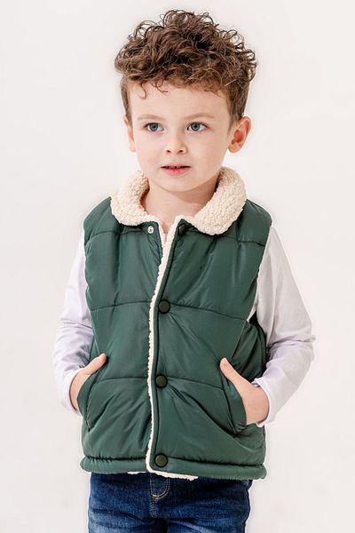 Verscon Fiber Filled Lamb Lined Boy's Vest 9 Months - 8 Years