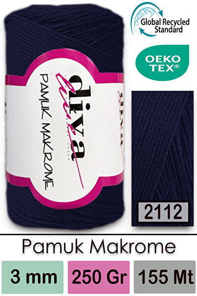 Diva İplik Diva Pamuk Макроме 2112 Синій
