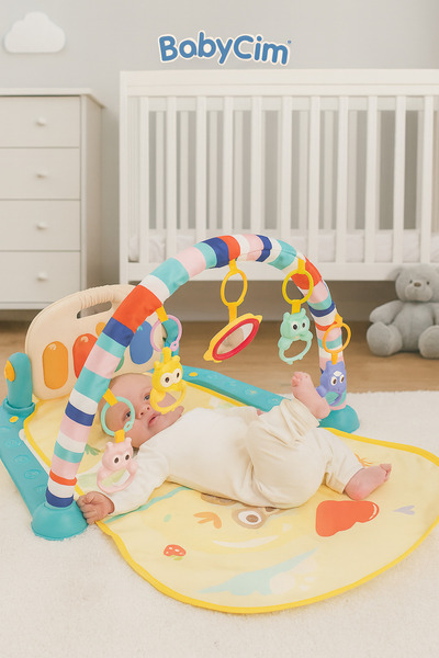 Duman Baykuşlu Piyanolu Bebek Oyun Halısı – Eğitici ve Müzikli Aktivite Minderi