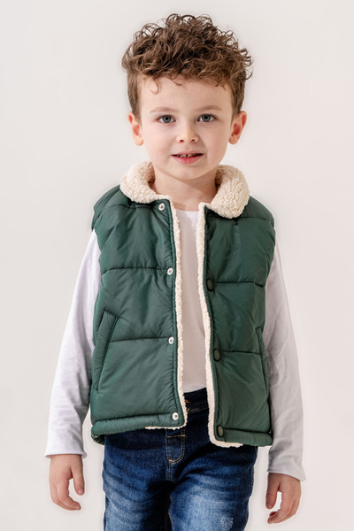 Verscon Fiber Filled Lamb Lined Boy's Vest 9 Months - 8 Years