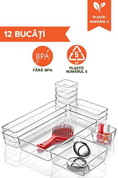 Ginza Maison 12-piece Drawer Organizer Set, 5 different sizes