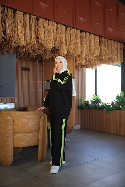 Wovi Γυναικείο Σετ Φόρμα Hijab Σετ δύο τεμαχίων με φερμουάρ γιακά & κάτω μέρος