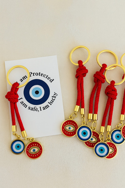 simagift Gift 10 Evil Eye Beaded Keychain