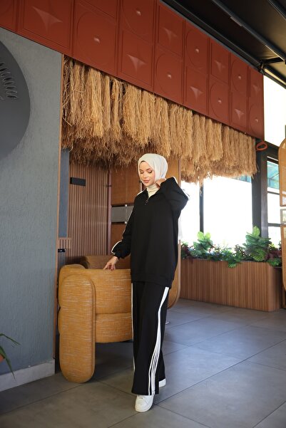 Wovi Γυναικείο Σετ Φόρμα Hijab Σετ δύο τεμαχίων με φερμουάρ γιακά & κάτω μέρος