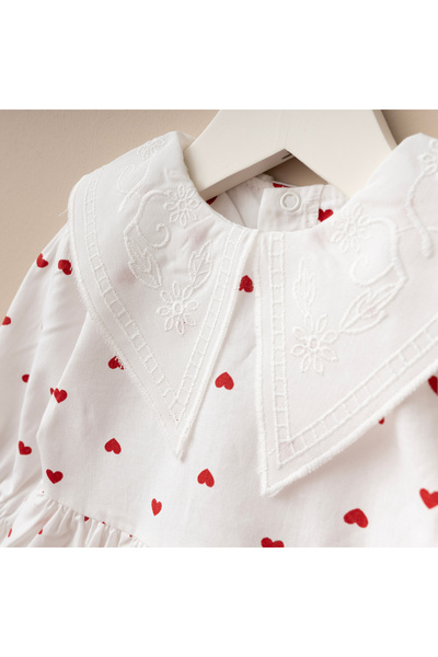 Minimus Newborn Baby Girl Daisy Cotton Dress, Triangle Neck, Headband, Lace Woven Baby Dress Set