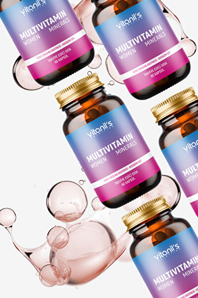 Vitanil's Nutrition Multivitamin Minerals Women (13 Tip Vitamin 8 Tip Mineral - Korean & Coenzim Q10 Ext.) 60 Kapsül