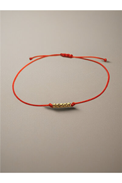 Altıncık 14 Ayar Altın Beşi bir yerde (5'i 1 Yerde) İpli Bileklik