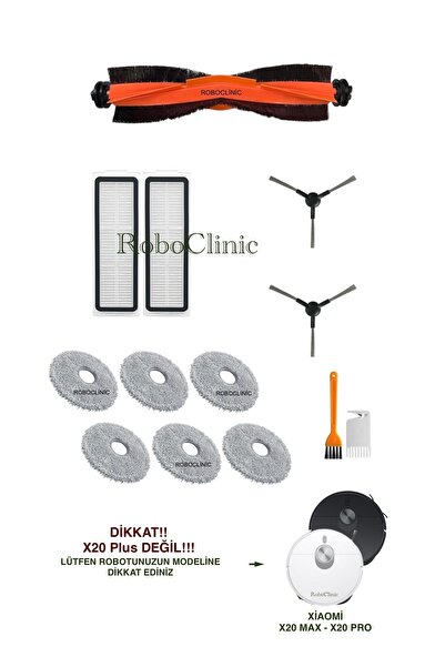 Roboclinic Xiaomi X20 Max / X20 Pro (PLUS DEĞİL!!) Robot Süpürge Uyumlu Yedek...
