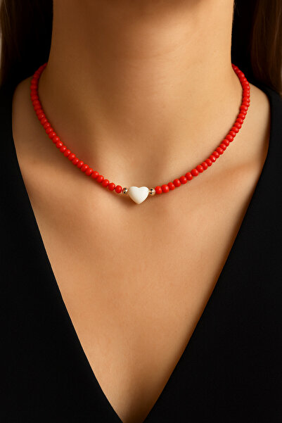 Elila Design Sedef Kalp Boncuk Kolye