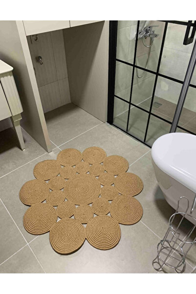 Halımax Milda 01 Jüt Hasırlı El Örgüsü Çift Taraflı Kilim Yuvarlak Jüt Halı