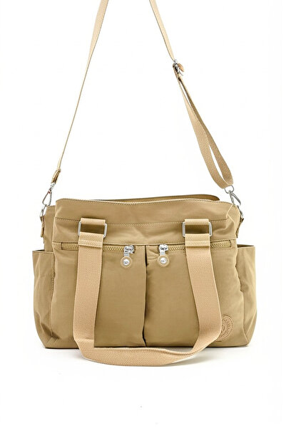 Lifonbag Geantă mare cu 8 compartimente Crinkle Crossbody și curea de umăr - ...