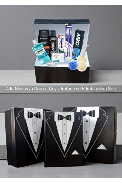 Pierre Cardin Erkek Içi Saten Damat Sandıklı Çeyiz Seti