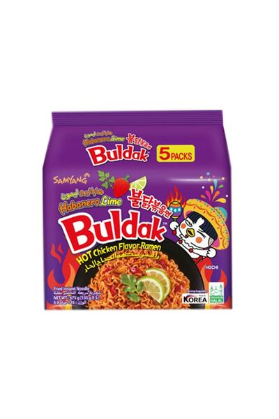 SAMYANG Habanero Lıme Buldak Hot Chıcken Flavor Ramen 135 Gr 5 Adet