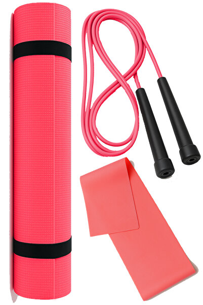 Tosima Pilates Seti (3 Parça) – 6mm Pilates Minderi + Atlama İpi + Pilates Lastiği | Evde Spor ve Fitness