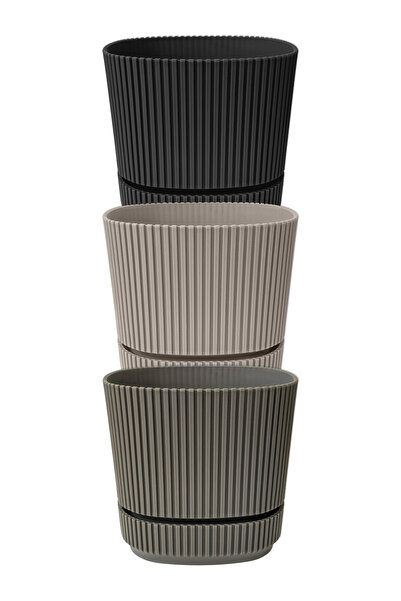 ToXA 3 Adet Pera Kare Saksı No2 1,2 Litre Çok Renkli 13,3cm Küçük Boy Plastik Kaktüs Çiçek Saksısı