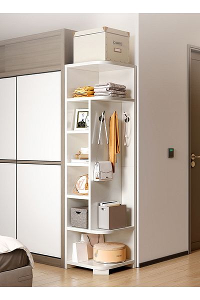 sharpdo Living Room Bedroom Corner Cabinet Clothes Storage Rack