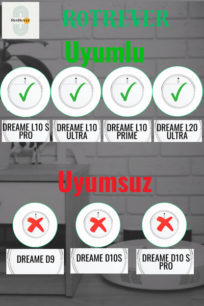 RotRever Συμβατή κύρια βούρτσα Dreame Bot L10s Ultra/L10S Pro-L10S Pro Gen 2, Σετ αντικατάστασης υφασμάτων RotRever-2 τεμάχια