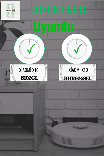 RotRever Perie principală compatibilă cu aspiratorul robot Xiaomi X10 (cod model: B102GL / BHR6068EU), set de cârpe RotRever - 2 bucăți