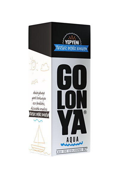 Golonya Aqua 250 ML Cam Şişe Tuzsuz Deniz Kokulu Kolonya 12 Adet (1 Koli)