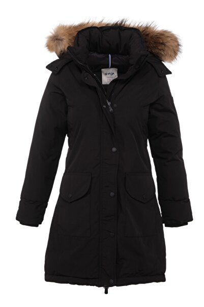 G-FOX Women's Long Detachable Natural Fur Hooded Padded Wind Resistant Water Repellent down Jackets 8645
