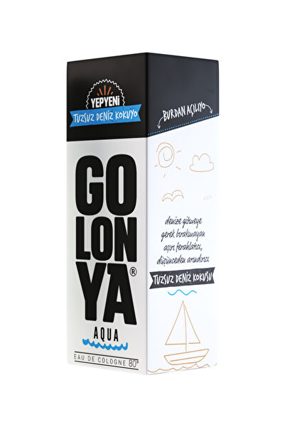 Golonya Aqua 250 ML Cam Şişe Tuzsuz Deniz Kokulu Kolonya 12 Adet (1 Koli)