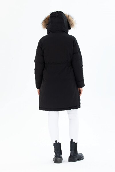 G-FOX Women's Long Detachable Natural Fur Hooded Padded Wind Resistant Water Repellent down Jackets 8645