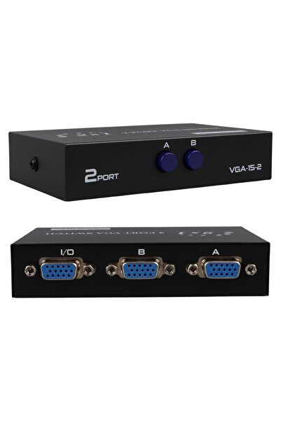 Powermaster PM-4263 2 Port Giriş 1 Çıkış Manuel VGA Splitter Toplayıcı Switch...