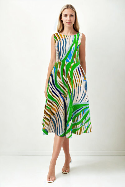 Vitrin Μίντι φόρεμα με μηδενικό μανίκι με μοτίβο