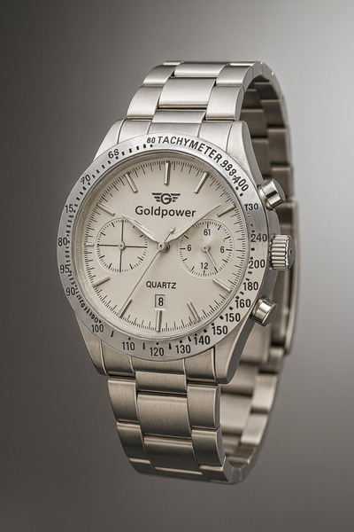 Gold Power Goldpower Men's Wristwatch - Luxury Steel and Silver Color