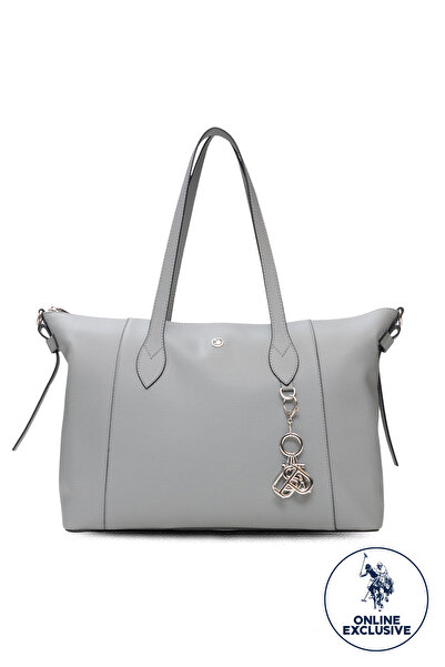 U.S. Polo Assn. حقيبة كتف نسائية باللون الرمادي Us25599 حصريًا عبر الإنترنت